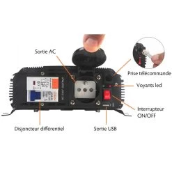 EM Convertisseur PSW24-DIF 700 W -Club De Camping em convertisseur 24220v psw 600 w 2