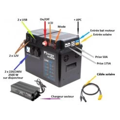 EM Powerbox 3070 Wh -Club De Camping energie mobile kit powerbox 3070 wh avec panneau solaire 125w 2